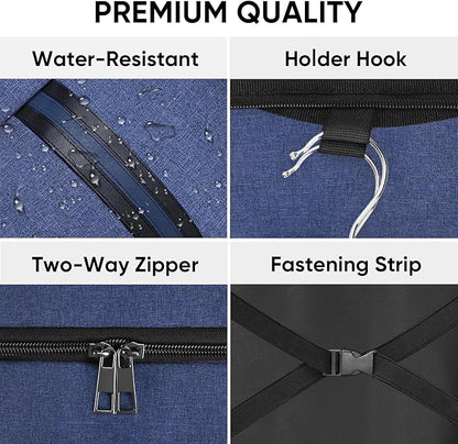 BALEINE Travel Garment Bag, Travel Suit Bag for Men, 42'' Waterproof Carry on Garment Bag for Hanging Clothes, Garment Duffel Bag for Travel Business (Blue)