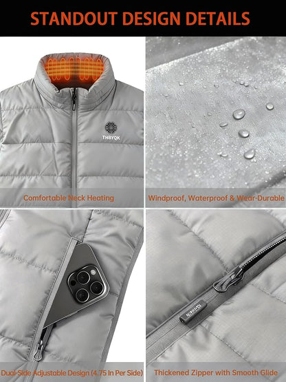 21 Heated Zones Heated Vest, with 40000mAH 7.4V Battery Pack Heated Vest for Men & Women, 5 in 1 Smart Controller