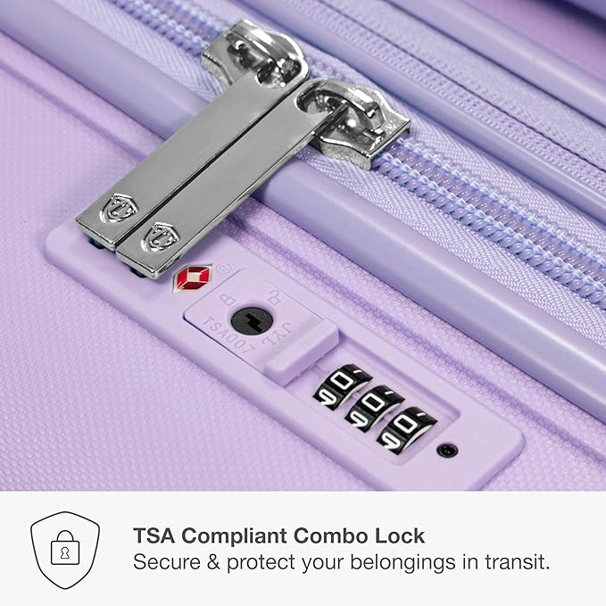 Traveler's Choice Pagosa Indestructible Hardshell Expandable Spinner Luggage, Lavender, 30-Inch Large
