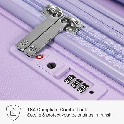 Traveler's Choice Pagosa Indestructible Hardshell Expandable Spinner Luggage, Lavender, 22-Inch Carry-on