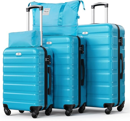 Suitour Luggage Sets 5 Piece Hardshell Suitcases with Spinner Wheels TSA Lock, Lightweight ABS Carry On Suitcase Set for Travel Business