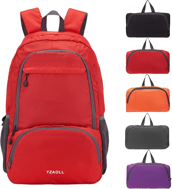 YZAOLL 30L Lightweight Packable Travel Hiking Backpack Daypack Foldable Backpack Water Resistant Daypack for Women Men