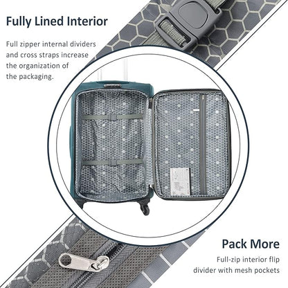 Luggage Sets 3 Piece Softside Expandable Lightweight Durable Softshell Suitcase Sets Spinner Wheels TSA Lock