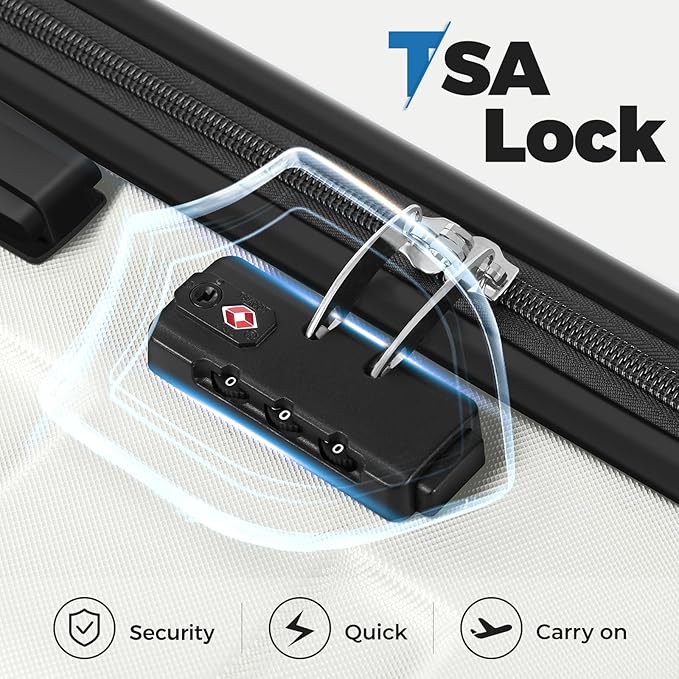 Krute Checked Luggage 24 Inch Suitcases with WheelsLightweight PC ABS TSA Lock Hard Side Travel Suitcase