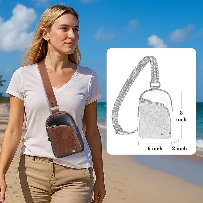 INICAT RFID Blocking Sling Bag,Anti Theft Crossbody Bags for Women,Travel Gifts Cross Body Purses Vegan Leather