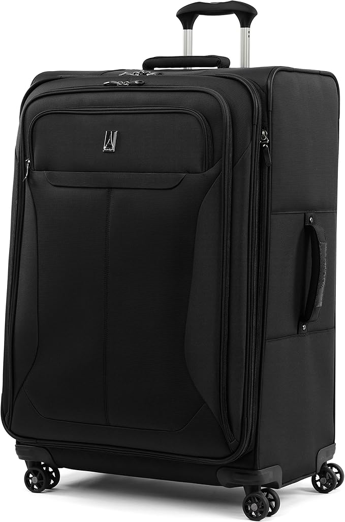 Travelpro Tourlite Softside 3-Piece Set, Expandable Luggage, 4 Spinner Wheels, Lightweight Suitcase, 21" Carry-On, 25" Checked Medium, 29 Check Large, Black