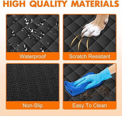Backseat Cover for Dogs, Waterproof and Non-Slip Pet Bench Seat Covers, Car Seat Protector for Back Seat, Universal Size Rear Car Seat Cover Fits Cars, Trucks and SUVs, M-Black