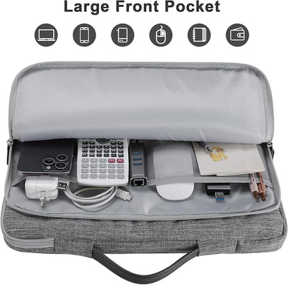 18.5 Inch Portable Monitor Case, 18.5 inch Laptop Protective Carrying Cover with PU Handle, Large Accessory Pocket and Water Resistant for Travel Monitor Bag Display Screen Sleeve, Gray