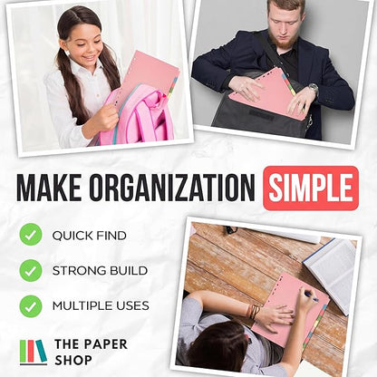 [3 Pack] Binder Dividers with Tabs A4 10 Part | DIviders for 3 Ring Binder | Perfect for Organizing Pages in 3 Ring Binder Dividers with tabs, Each Set Includes Tab Dividers - The Paper Shop