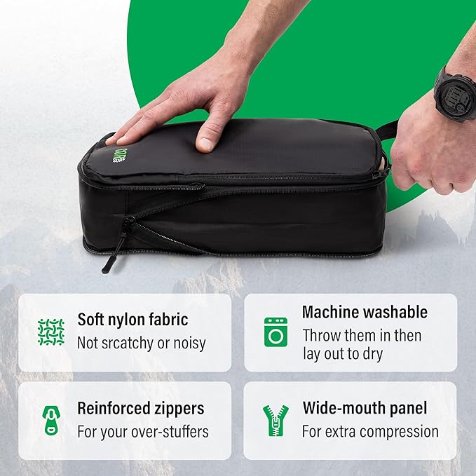 Carry On Travel Backpack Bundle | Island Hopper Travel Backpack with Toiletry Bag and Compression Packing Cube Set