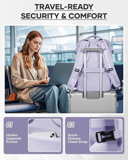 wepadre Vacuum Travel Backpack with Pump Travel Backpack with Vacuum System Easy Vac Pack Backpacks Vacpack Compression Backpacks Mochila de Viaje Compresion al Vacio Purple