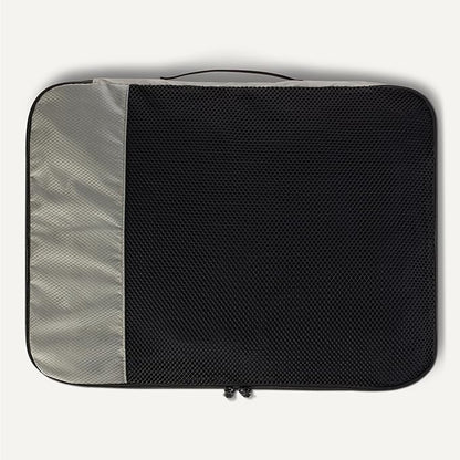 Amazon Essentials 4-Piece Packing Cubes Travel Accessories Set, Luggage Organizer with Double Zipper, Mesh Top, 100% Polyester, Large, Gray (Previously Amazon Basics)