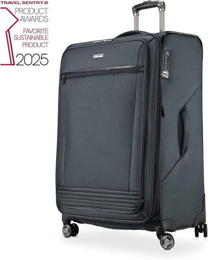Ricardo Beverly Hills Avalon Softside 2-Piece Luggage Set Made with Sustainable 100% Recycled PET (rPET), Lightweight, Eco-Friendly Travel, Expandable, Dual Spinner Wheels, Storm Blue, (20" & 28")