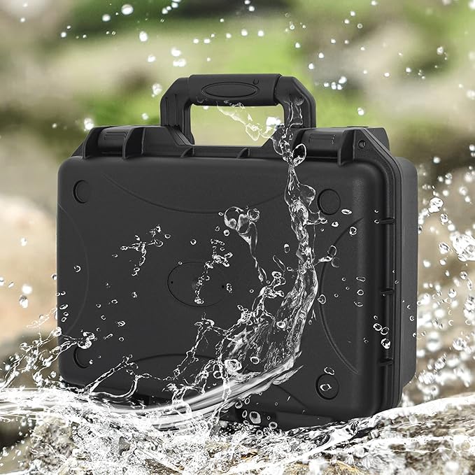 Hard Case with IP67 Waterproof Shockproof Tool Box for Microphone, Drones, Camera, Equipments, Portable Storage Case, 14 x 10.6 x 6.3 Inch
