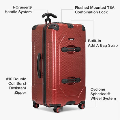 Traveler's Choice Maxporter II 30" Hardside Spinner Trunk Luggage, TSA Lock, Red