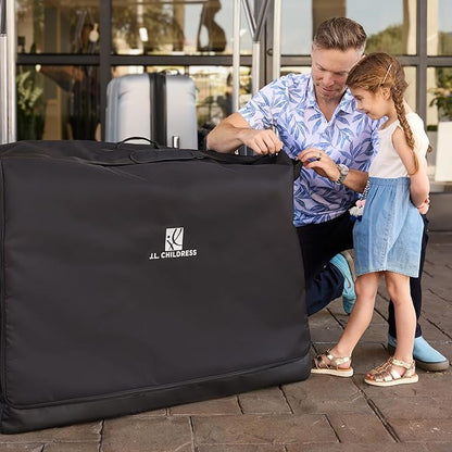 J.L. Childress Universal Stroller Travel Bag for Airplane - Fits Most Baby Strollers, Flying Essentials, Airport Accessories for Gate or Luggage Check, AirTag Compatible - X-Large PLUS, Unpadded