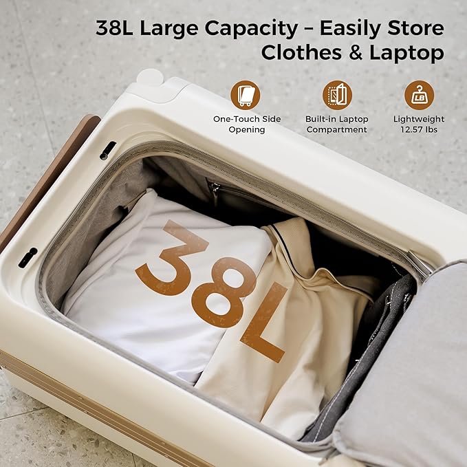 isinwheel Smart Rideable Luggage, Airline-Approved Electric Scooter Suitcase 22"x14"x9", 250W Motor Up to 8 MPH & 9.3 Miles Range,95.7Wh Removable Battery, TSA Lock,38L Carry-on Electric Luggage－White