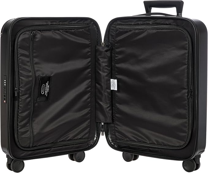 Bric's Amalfi Lightweight Hard Shell Suitcase – Expandable Carry-On with Water-Repellent Zip, Smooth 360° Wheels & TSA Lock - 21 Inch, Black