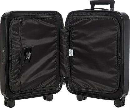 Bric's Amalfi Lightweight Hard Shell Suitcase – Expandable Carry-On with Water-Repellent Zip, Smooth 360° Wheels & TSA Lock - 21 Inch, Black