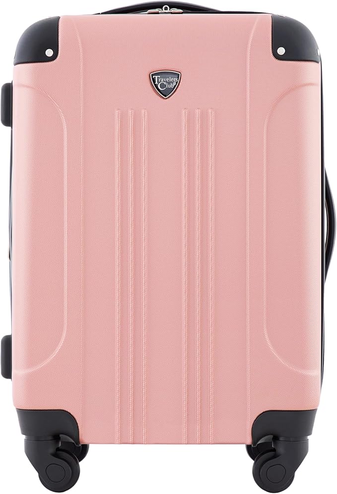 Travelers Club Chicago Hardside Expandable Spinner Luggage, Rose Gold, 20" Carry-On