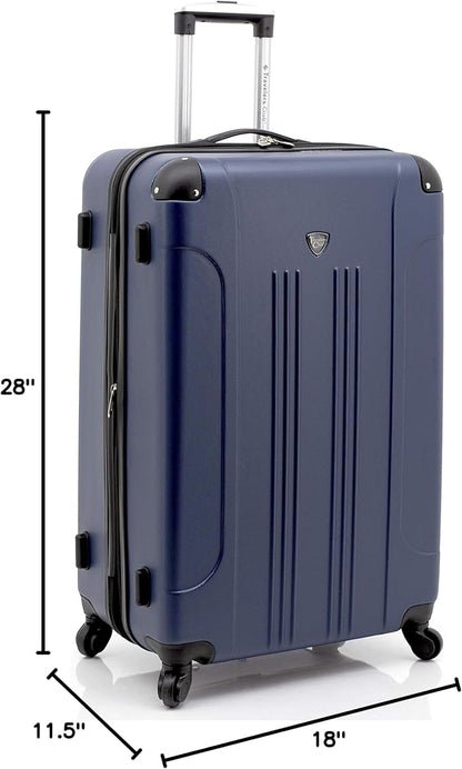 Travelers Club Chicago Hardside Expandable Spinner Luggages, Navy Blue, 5 Piece Set, TCL-77995-410