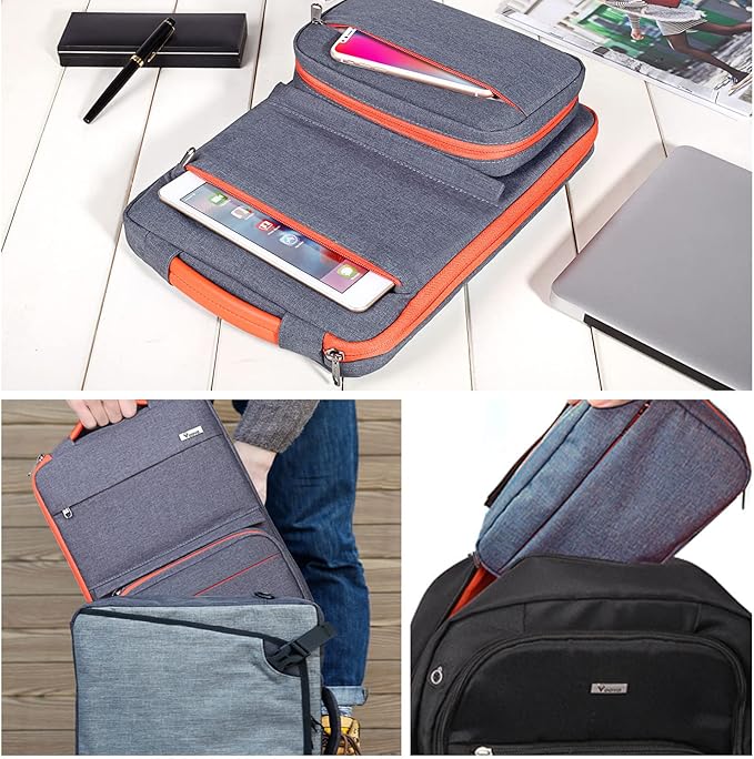 Voova Laptop Sleeve Case 13 14 Inch Compatible with MacBook Air 13 M2/M3/M4, MacBook Pro 13/14,13.5”Surface Laptop 4/5,Chromebook 14,2 in 1 Waterproof Computer Bag with Detachable Accessory Pouch