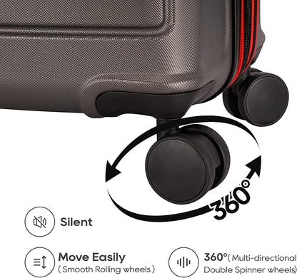GinzaTravel ABS Luggage with TSA Locks,Large 28-Inch Expandable, and Friction-Resistant in Grey Spinner Suitcases