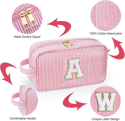 YOOLIFE Graduation Gifts for Girls Teen Girls - Class Of 2024, Personalized Graduation Gifts for Her, Graduation Party Favor, Monogram Initial Pink Makeup Bag for Teen Girl Gifts Trendy Stuff G