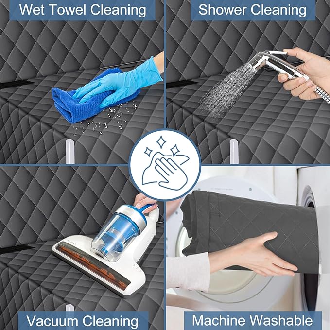 Backseat Cover for Dogs, Waterproof and Non-Slip Pet Bench Seat Covers, Car Seat Protector for Back Seat, Universal Size Rear Car Seat Cover Fits Cars, Trucks and SUVs, L-Charcoal Grey&Grey
