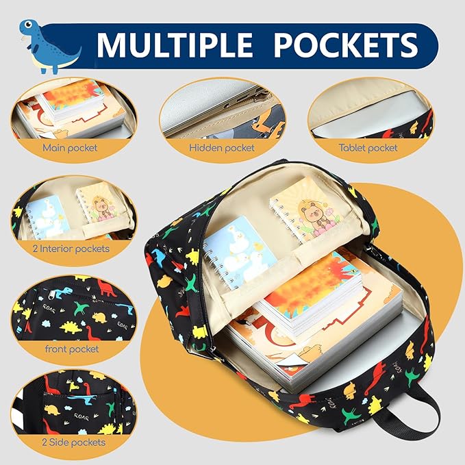 CAMTOP Backpack for Kids, Boys Girls Preschool Backpacks with Lunch Box Toddler Kindergarten School Bookbag Set