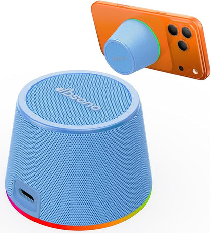 Bluetooth Speaker Stocking Stuffers for Teens: White Elephant Gifts for Adults Men Women, Loud Sound Portable Speaker with Color Light Phone Stand, Christmas Birthday for Boy Girls Trendy Stuff Gadget