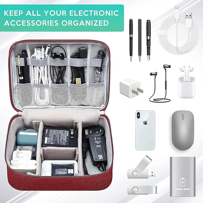 Electronics Organizer Travel Cable Organizer Bag Waterproof Portable Digital Storage Bag Electronic Accessories Case Cable Charger Organizer Case