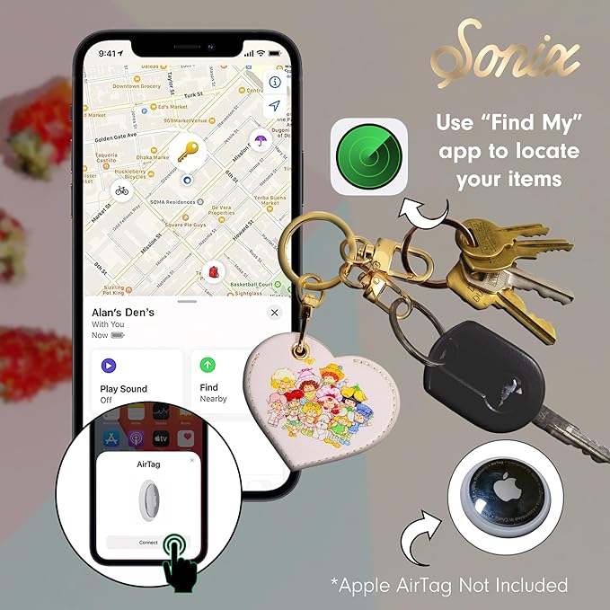 Sonix Keychain Case Compatible with Apple AirTag | Protective AirTag Cover Keychain | Strawberry Shortcake Berry Besties