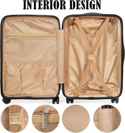 Luggage Set 3 Pieces -Suitcase Set - Carry on Luggage with Wheels - Check-in Luggage - PC + ABS Durable Suitcase Rotating Silent Wheels 3-Piece 20/24/28 Grey