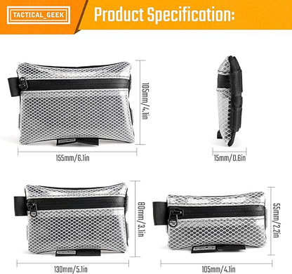 TACTICAL GEEK Storage A5 EDC Storage Pouch Set, Multi-Purpose Molle EDC Gadget Pouch, Multi-Functional Utility Small Tool Pocket,Luggage Organiser Divider Small Pouch Organizer for Daily Carry (White)