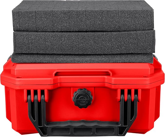 Eylar 11.8" Intact Series Compact Hard Camera Case, Lightweight and Durable Stacker Design with Foam (Red)