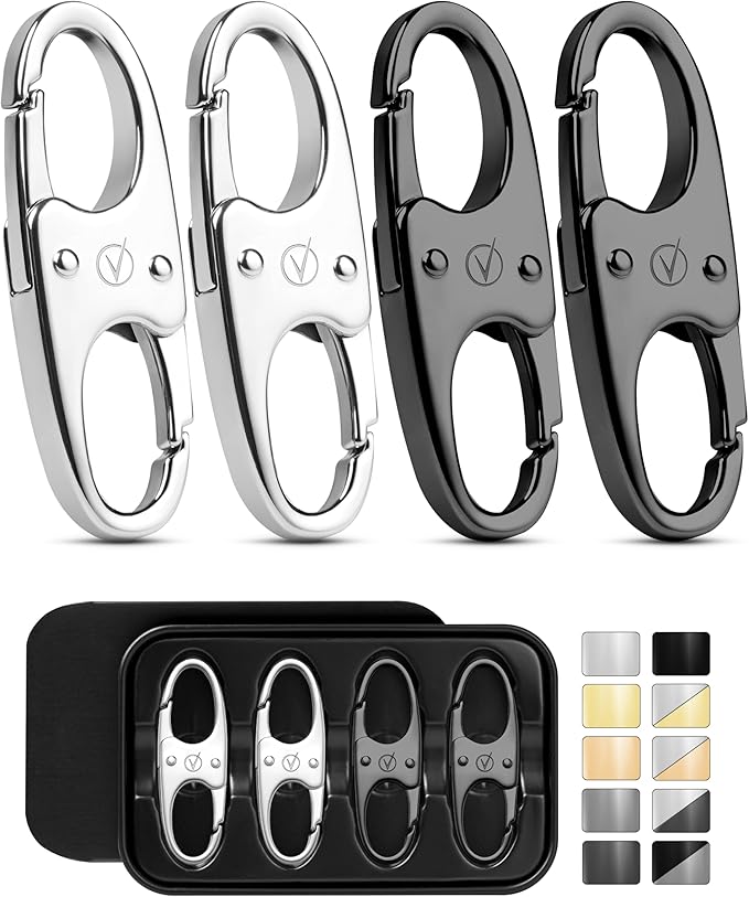 Vantamo Premium 4 Zipper Clips Anti Theft for Backpack, Luggage & Purse, Pull Replacement Zipper Locks, Purse Clip for Travel