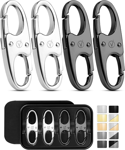Vantamo Premium 4 Zipper Clips Anti Theft for Backpack, Luggage & Purse, Pull Replacement Zipper Locks, Purse Clip for Travel
