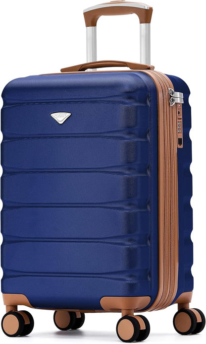 Flight Knight 21.5x15.5x9" Expandable Carry On Suitcase Hardside TSA Lock & USB C Port Lightweight Luggage Silent Double Spinner Wheels Maximum Canada Air Overhead Carry-On Bag Many Airlines Approved