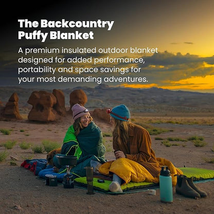 Rumpl Backcountry Puffy Blanket, Ultra-Portable and Lightweight Adventure Blanket, 1-Person (52x75 inches), Trace Valley Marionberry
