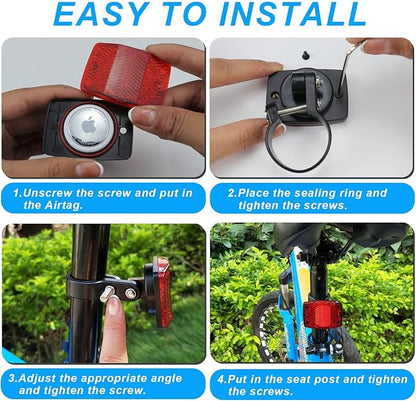 Airtag Bike Mount - Hidden GPS Tracker Case for Apple Airtag, Anti-Theft Holder for Electric Bicycle and Scooter