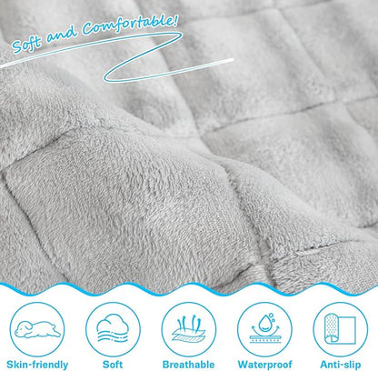 Dog Car Seat Cover for Back Seat, Dog Bed for Car, Fit for Backseat Extenders, Car Seat Protector, Nonslip Soft Durable for Cars Trucks and SUVs (Light Gray and White, 24.8"*54")