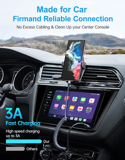 USB C Cable Fast Charging, 2Pack 3ft Coiled USB A to Type C Charge Cord for Car, USB-C Charging Cable Compatible with iPhone 17/16/15/Samsung Galaxy S20 S10 S9 S8 Plus Note 10 and More USB C Devices