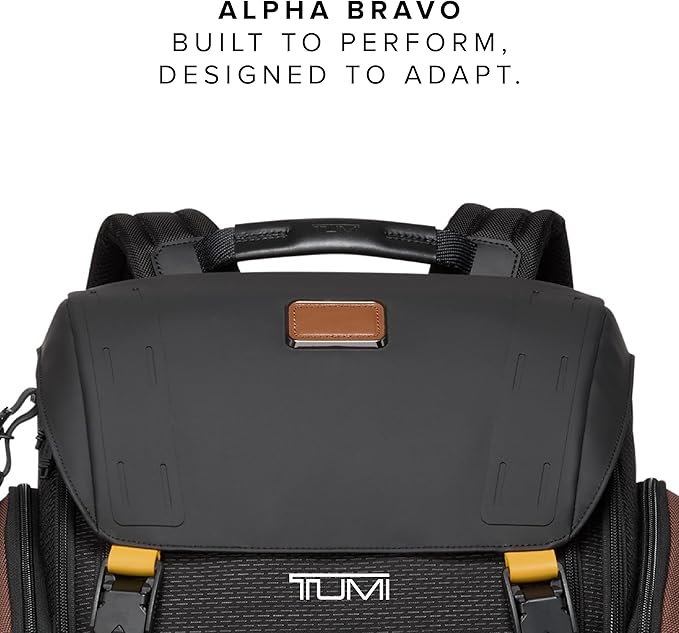 TUMI - Alpha Bravo Expedition Flap Backpack - Large Carry On Backpack - 21.0" X 12.5" X 7.5" - Fits up to 17" Laptop - Black Onyx