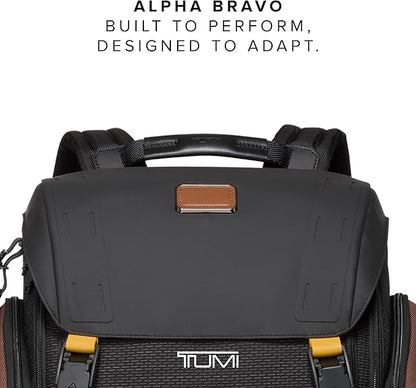 TUMI - Alpha Bravo Expedition Flap Backpack - Large Carry On Backpack - 21.0" X 12.5" X 7.5" - Fits up to 17" Laptop - Black Onyx