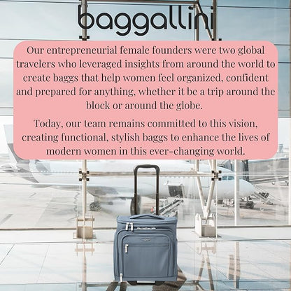 Baggallini Expandable Underseat Carry-On - Lightweight Travel Luggage Carry On Weekender with Wheels
