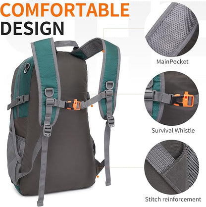 40L Hiking Backpack Lightweight Daypack Waterproof Travel Camping Backpack for Men Women Sport Packable