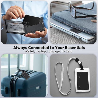 Ultra-Slim Wallet Tracker Card 1-Pack Works with Apple Find My (iOS Only) - 0.07in Thin Air Tag Card with 90dB Find Sound, IP68 Waterproof, Wireless Charging - for Passport, Luggage, Keys etc