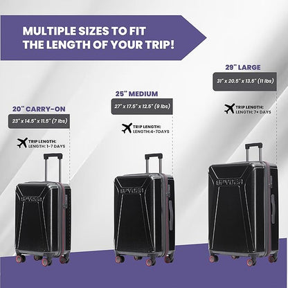 Spyder Traverse 29 Inch Large Checked Baggage Expandable Hardside Upright Suitcase with 360° Spinner Wheels, TSA Approved Lock, Charcoal