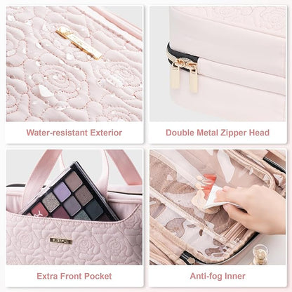 Everfun Hanging Travel Toiletry Bag Christmas Gifts for Women Traveling With Leakproof Compartment Makeup Cosmetic Organizer Dopp Kit Travel Accessories Essentials Must Have